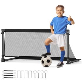 40" Portable Folding Soccer Goal (Size S, Black) - Heavy-Duty Metal Frame, Tear-Resistant PE Net (Option: Default Title)