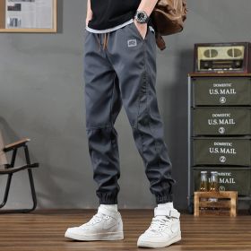 Men's Casual Sports Cropped Ankle-Tight Pants (Option: M66 Dark Gray-M)