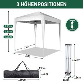 6.5x6.5ft Pop Up Canopy Tent, Outdoor Tent Canopy Foldable Portable Canopies for Camping, Patio, Easy Up Gazebo Canopy with Carry Bag, White (Option: Default Title)