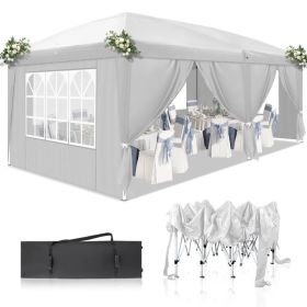 3 x 6m Four Windows Practical Waterproof Folding Tent White (Option: Default Title)