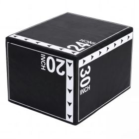 3-in-1 foam elastic jumping box, a household fitness training box, suitable for high-intensity interval training (HIIT) and jumping exercises (Option: 16lb)