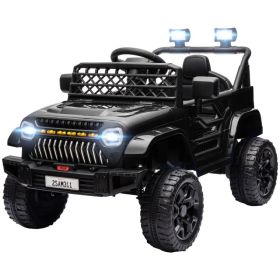 12V Ride on Truck, Electric Car for Kids with Remote Control, Suspension, 3 Speeds, USB Music Headlights, Black (Option: black)