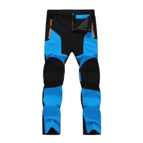 Outdoor Stretch Charging Men's Windproof Waterproof And Hard-wearing Breathable Quick-drying Pants (Option: Dark Blue-XXL)